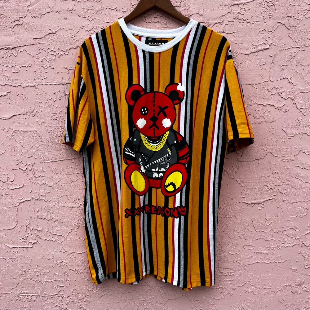 Reason T-Shirt Teddy Bear Streetwear Graffiti Adult Size XL
